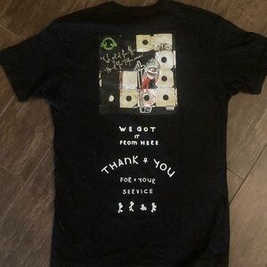 Mens Small Black Short Sleeve Tee with Graphic Design